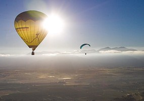 Balloon over the Paarl valley close to the Limietberge  http://www.cape-town-ballooning.co.za